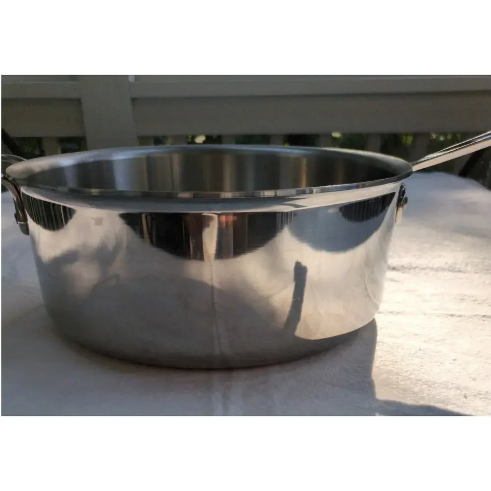 All Clad 6 Qt Saute Pan Stainless Steel Cookware Kitchen Chef Professional USA